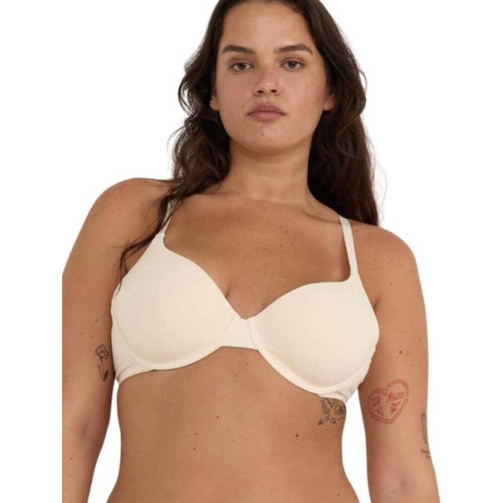 NWT Organic Basics Core Full Coverage Underwire Bra Soft Vanilla Ivory - 36C